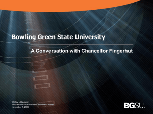 Conversation with the Chancellor at BGSU Shirley L. Baugher: November 7, 2007
