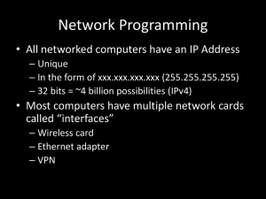 Network Programming • All networked computers have an IP Address