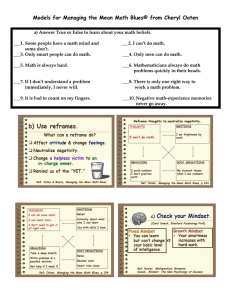 Download handout on Math Anxiety Models here