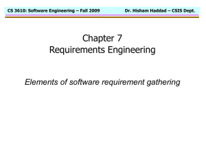 Chapter 7 Requirements Engineering Elements of software requirement gathering
