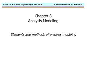 Chapter 8 Analysis Modeling Elements and methods of analysis modeling