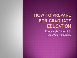 How to Prepare for Graduate Education (PPT)