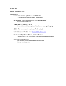 Phi Alpha Delta  Meeting:  September 29, 2010 Announcements: