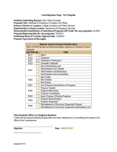 Cover/Signature Page – Full Template Institution Submitting Request: Proposed Title: