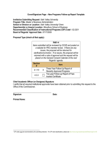 Cover/Signature Page – New Programs Follow-up Report Template  Institution Submitting Request: