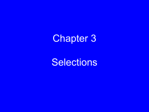 Chapter 3 Selections 1