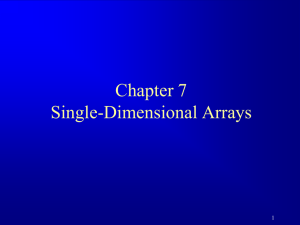 Chapter 7 Single-Dimensional Arrays 1