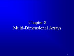 Chapter 8 Multi-Dimensional Arrays 1