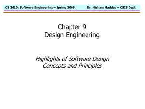 Chapter 9 Design Engineering Highlights of Software Design Concepts and Principles