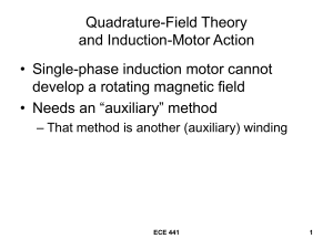Quadrature-Field Theory and Induction-Motor Action • Single-phase induction motor cannot