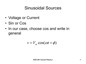   Sinusoidal Sources  
