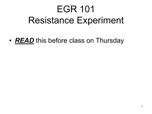 EGR 101 Resistance Experiment READ 1