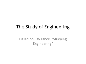 The Study of Engineering Based on Ray Landis “Studying Engineering”