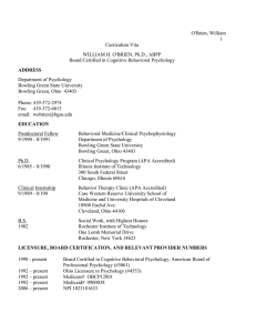 Dr. O'Brien's CV