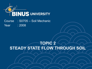 TOPIC 2 STEADY STATE FLOW THROUGH SOIL – Soil Mechanic Course