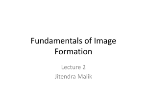 Fundamentals of Image Formation Lecture 2 Jitendra Malik