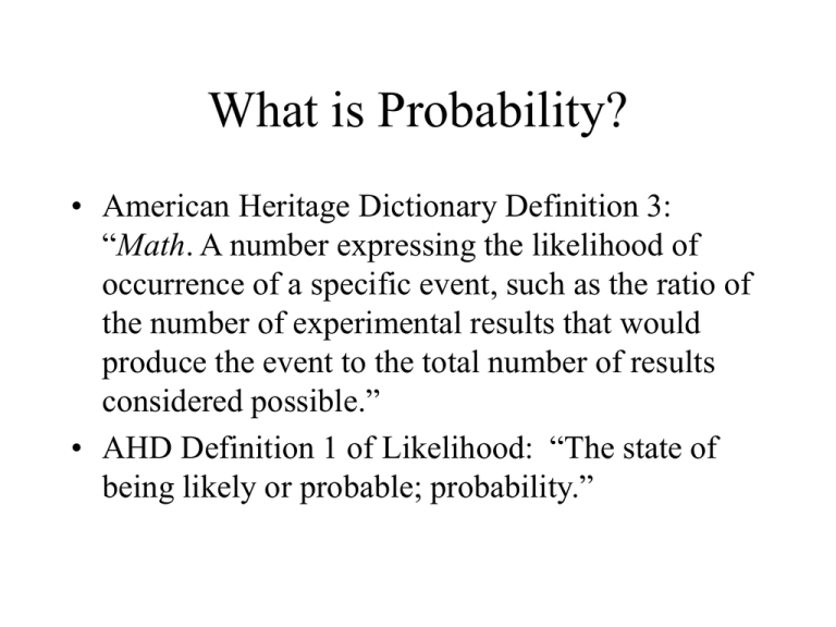 What Is Probability 