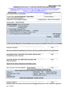 Assistant Manager, Ticket Office