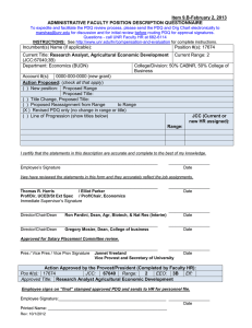 Research Analyst, Agricultural Economic Development