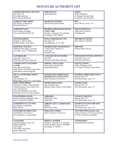 Signature Authority List for Faculty and Post-Doctoral