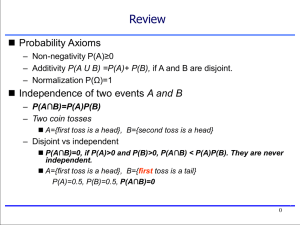 Review  Probability Axioms A and B