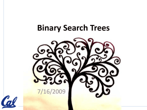 Binary Search Trees 7/16/2009