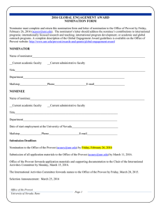 2016 GLOBAL ENGAGEMENT AWARD NOMINATION FORM