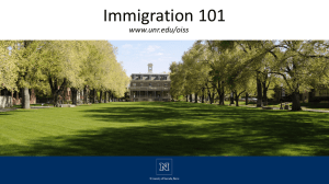 Immigration 101 www.unr.edu/oiss