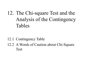12. The Chi-square Test and the Analysis of the Contingency Tables