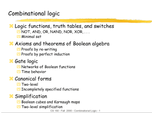 Combinational logic  Logic functions, truth tables, and switches