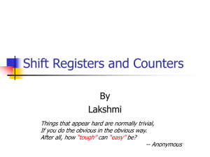 Shift Registers and Counters By Lakshmi