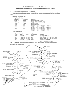 Fall 1999 CS150 Homework #9 Solutions