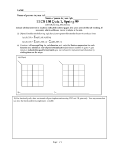 EECS 150 Quiz 1, Spring 99 ___________________ NAME