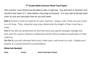 7 Grade Math Summer-Road Trip Project