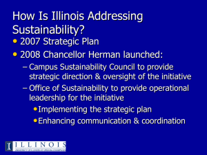 How Is Illinois Addressing Sustainability? • 2007 Strategic Plan