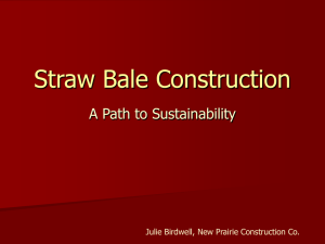 Straw Bale Construction A Path to Sustainability