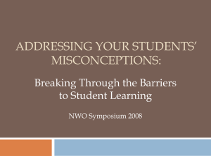 ADDRESSING YOUR STUDENTS’ MISCONCEPTIONS: Breaking Through the Barriers to Student Learning