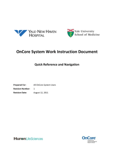 Yale Quick Reference and Navigation Document 2011-08-12