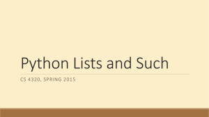 Python lists, tuples and dictinaries