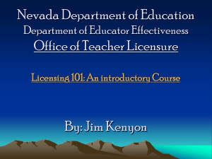 Teacher Licensure Presentation