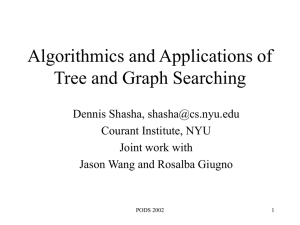 Algorithmics and Applications of Tree and Graph Searching Dennis Shasha, Courant Institute, NYU