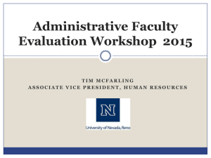 Administrative Faculty Evaluation Workshop Power Point Presentation