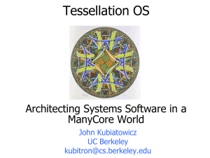 Tessellation OS Architecting Systems Software in a ManyCore World John Kubiatowicz