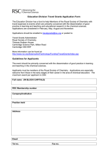 Education Division Travel Bursaries Application Form