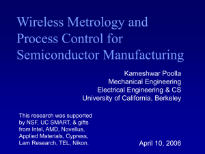 Wireless Metrology and Process Control for Semiconductor Manufacturing