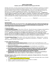 Scholarly and Creative Activities Grants Program - Application Form