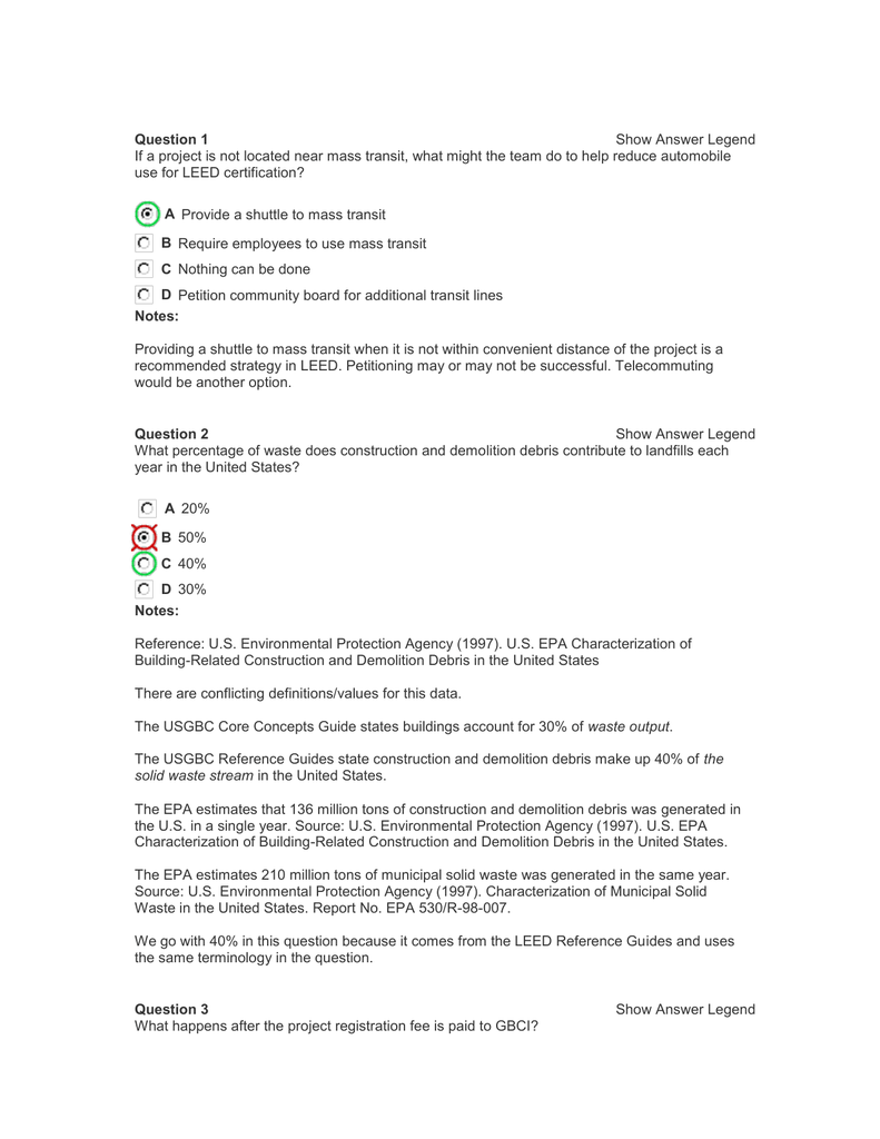 LEED GA Practice Exam D (with answers)