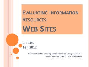 CIT 105 Webs site evaluation