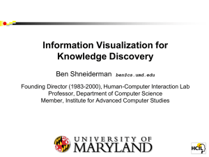Information Visualization for Knowledge Discovery Ben Shneiderman