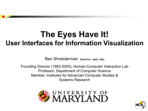 The Eyes Have It! User Interfaces for Information Visualization Ben Shneiderman